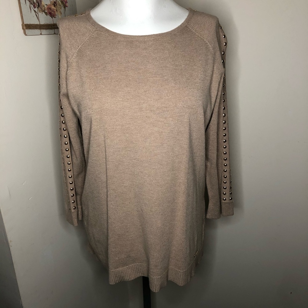 Calvin Klein Gold Embellished Stripe Sweater